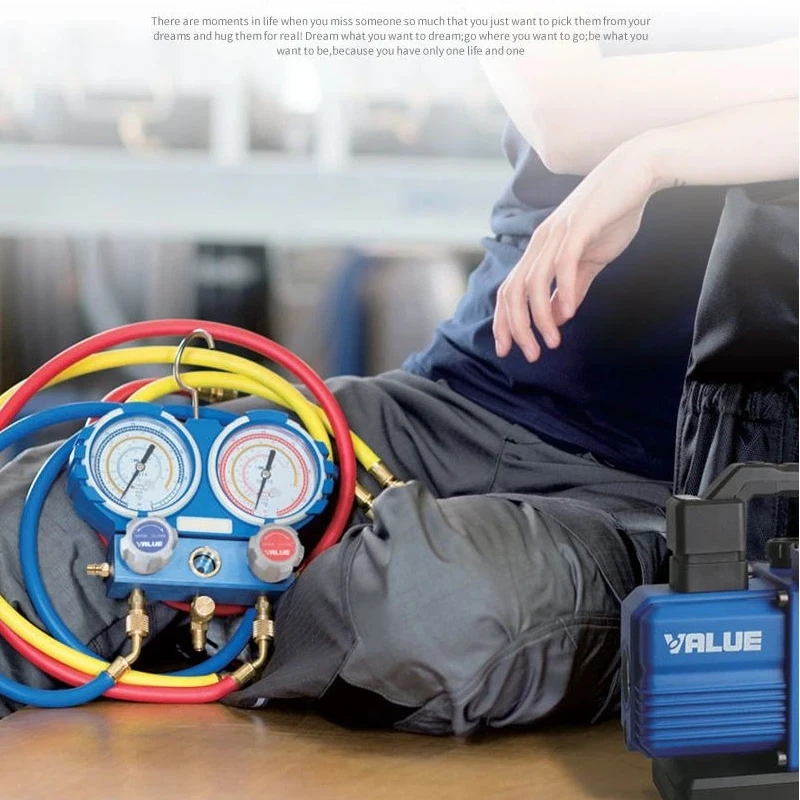 مجموعة قياس مشعب R134a للخدمة الشاقة VMG-2-R134a-B، مثالية لخدمة التيار المتردد للسيارات والمنزلية #2