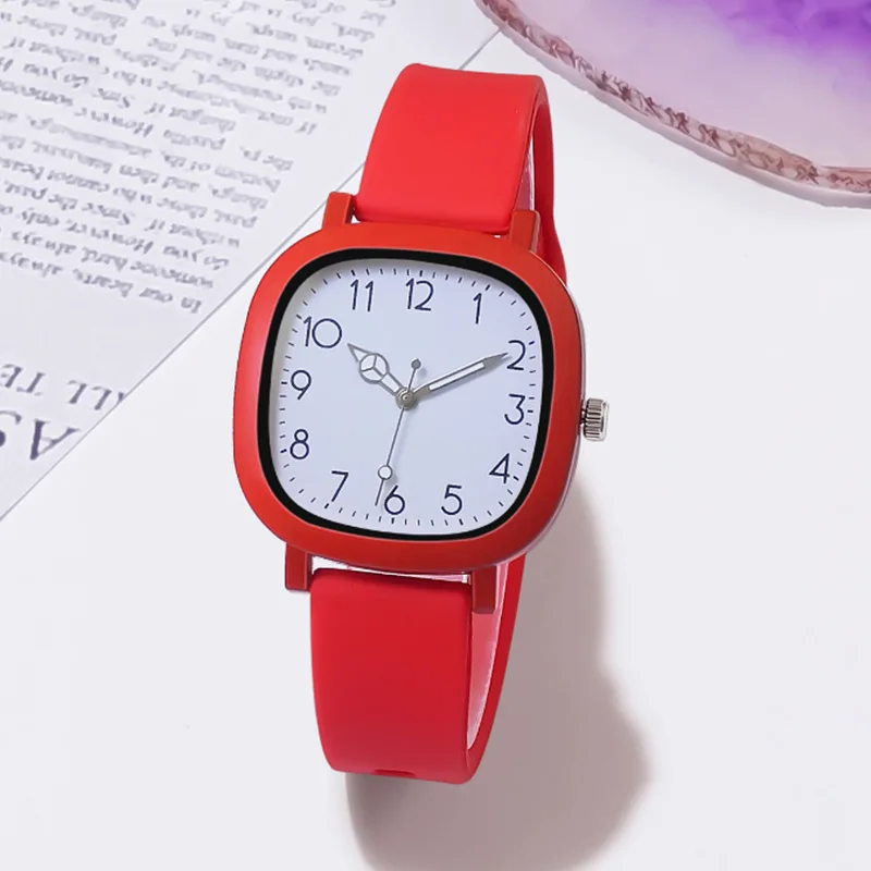 Women Watch Fashion Square Quartz Silicone Strap Wristwatches Student Watches for Women Relojes Para Mujer Montre Femme