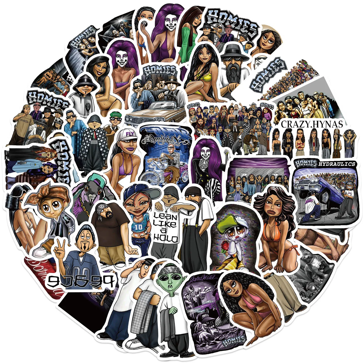 

50PCS New Homies Series Graffiti Stickers Cartoon Personality Cool Creative Decoration Water Cup Motorcycle Helmet Skateboard