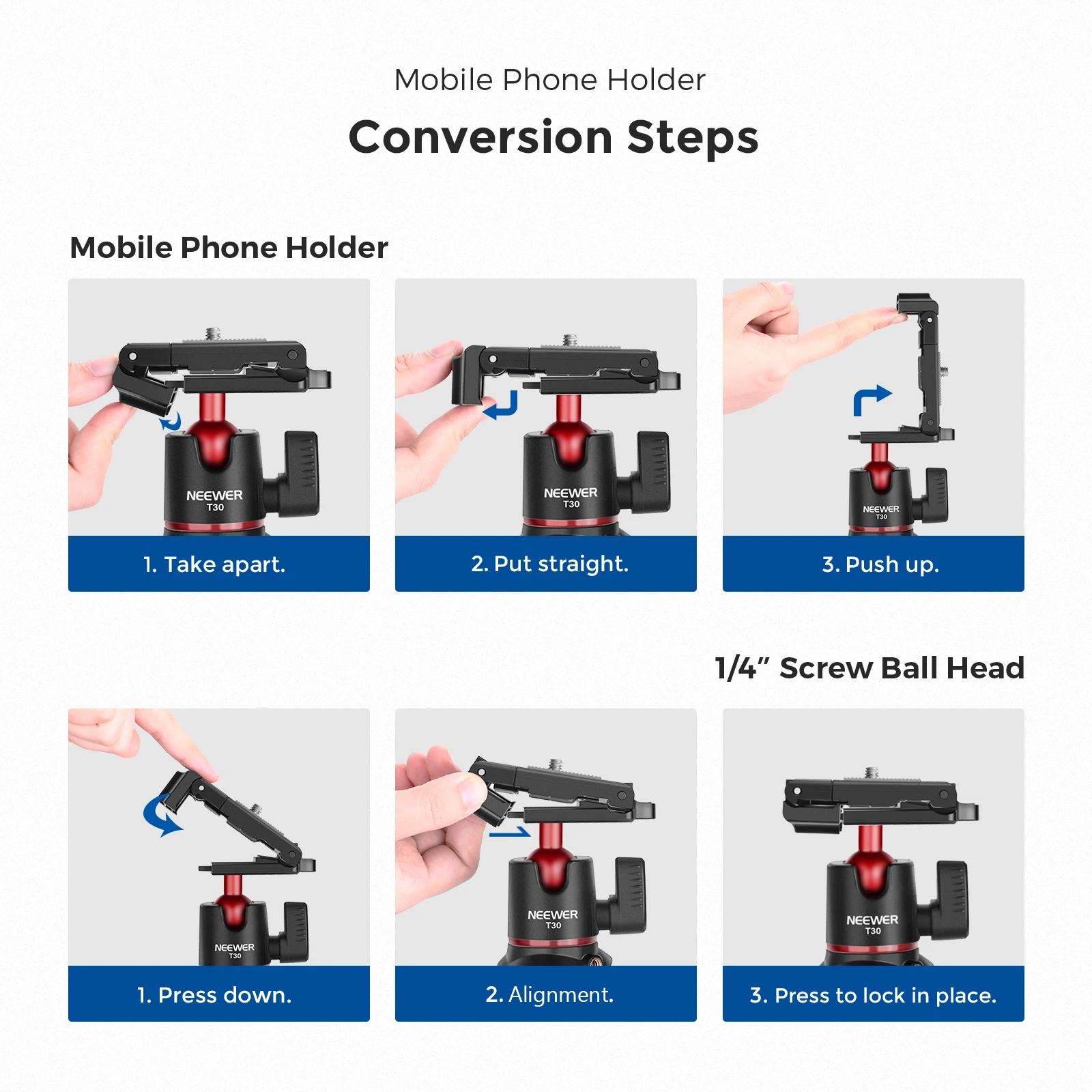 NEEWER Camera Tripod with Remote, Mini Flexible Tripod Stand with Action Camera Mount Adapter for Hero 12 11 10 9