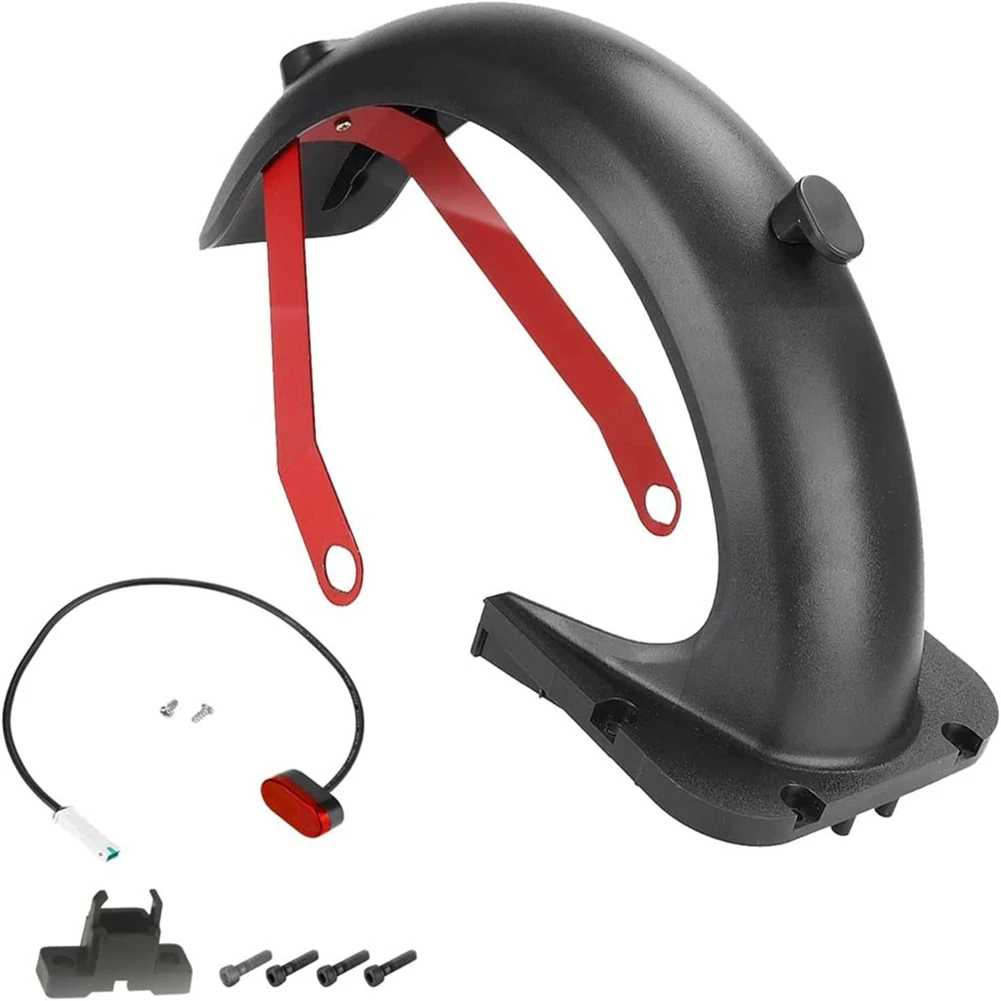 Rear Fender Set for Segway Ninebot Max G30 Electric Scooter, Mudguard Support Red Bracket Replacement