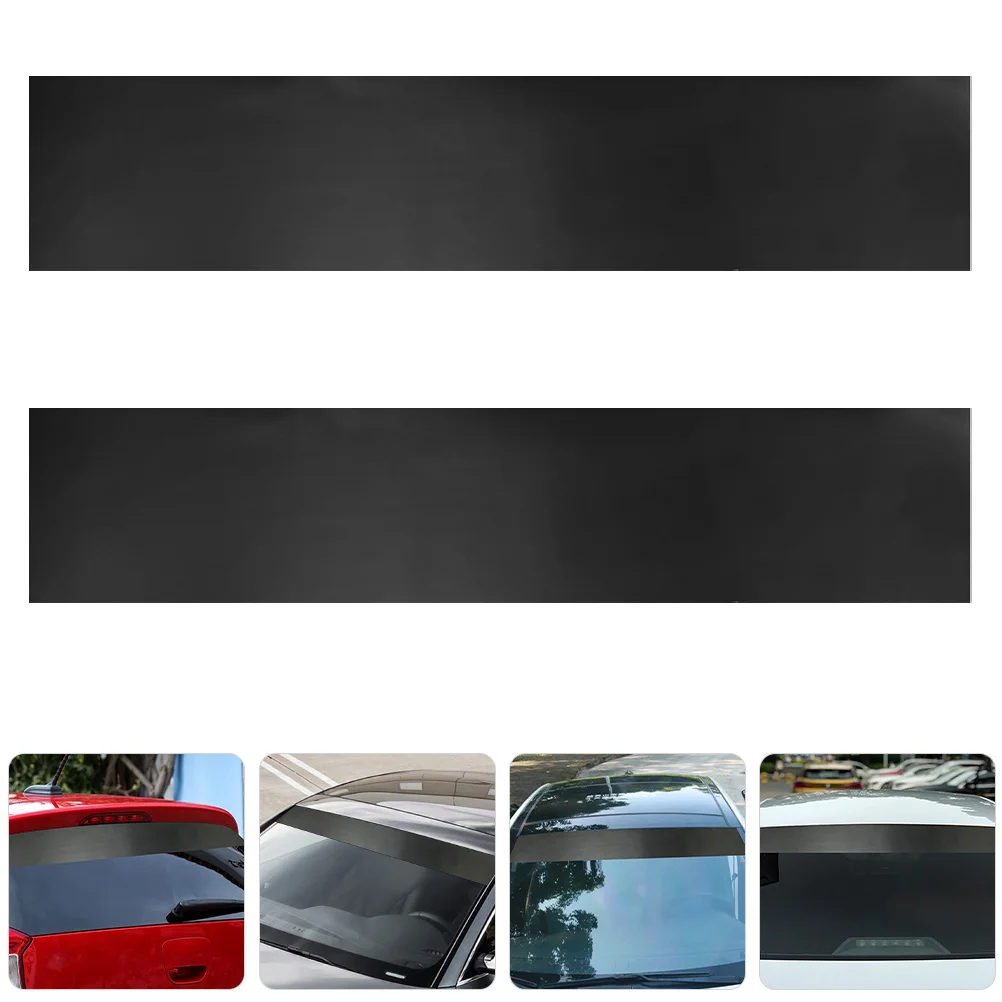 

2Pcs Universal Automotive Sunshade Sticker Matte Black Windshield Decal Anti Glare Interior Protection Easy Install Front Rear