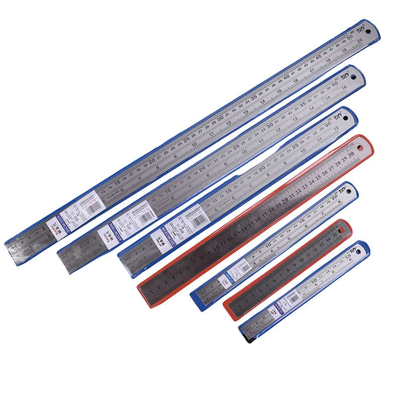 1PC 15/20/30/40/50CM Metal Rulers With High Precision Graduation Line Double-Sided Scale Stainless Steel Ruler
