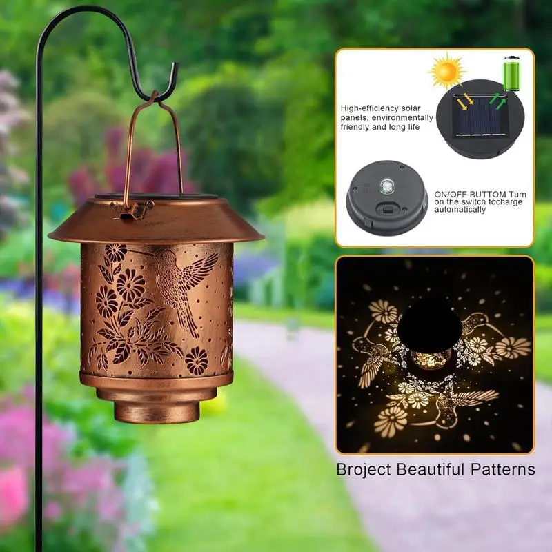 

Hummingbird Lights Solar Outdoor Outdoor Lanterns Hummingbird Decor Lights Metal Art Bird Lamp Waterproof Ambient Lighting