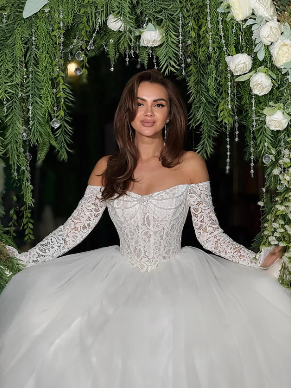Mulheres elegantes vestidos de casamento elegante renda applique a linha tule vestidos de noiva noivado banquete vestidos de novias personalizado