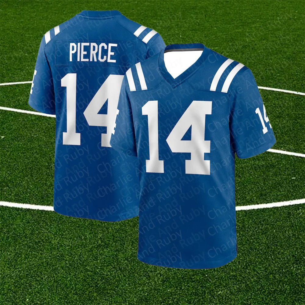 Jersey No.6/14/87 Anthony Gould Alec Pierce Reggie Wayne Indianapolis Colts Jersey Blue Trend Fashion Clothing Short-Sleeve Tops