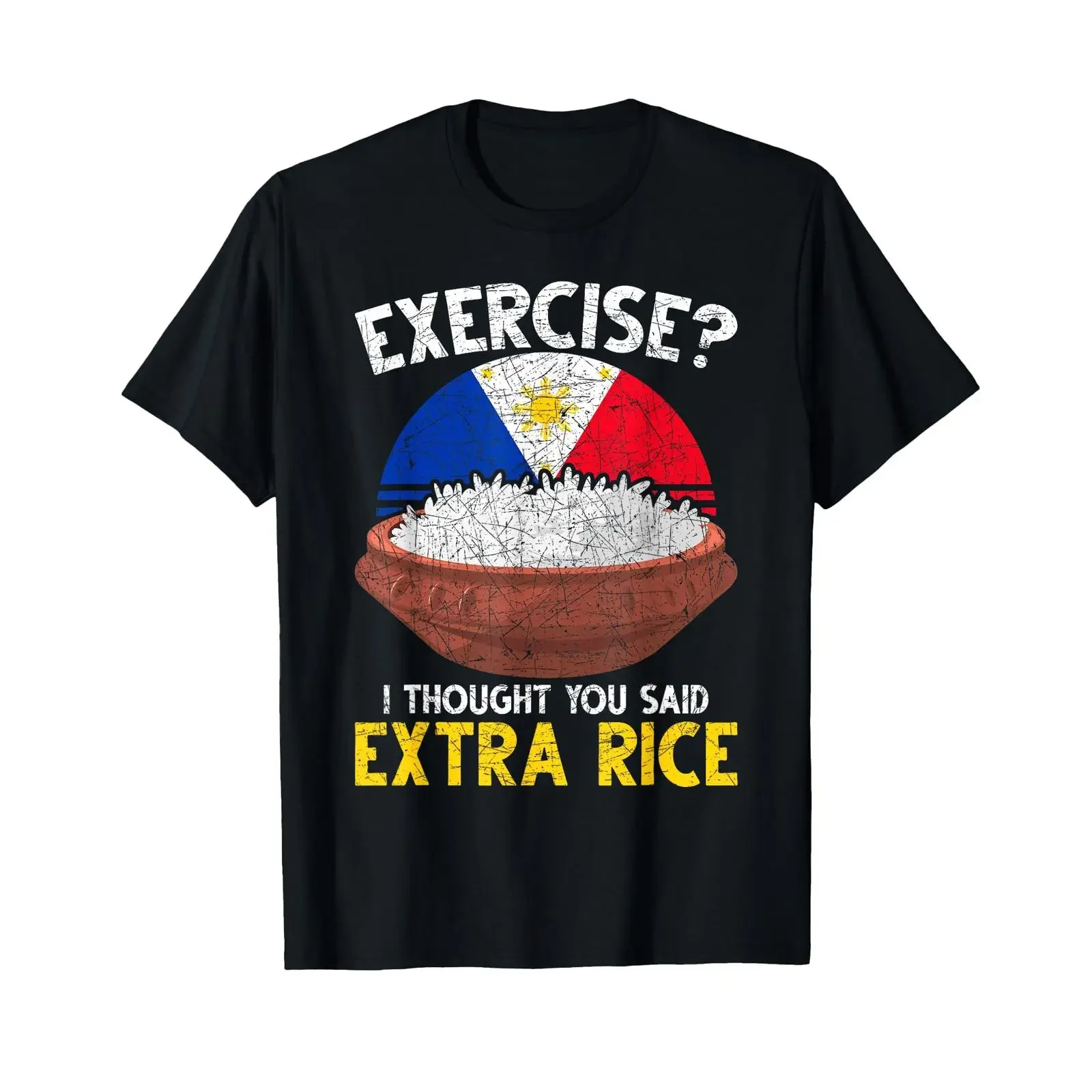 Ich dachte du hast Extra Reis gesagt Funny Philippines T Shirt vintage Washed designer clothes Breathable Unisex Comfortable