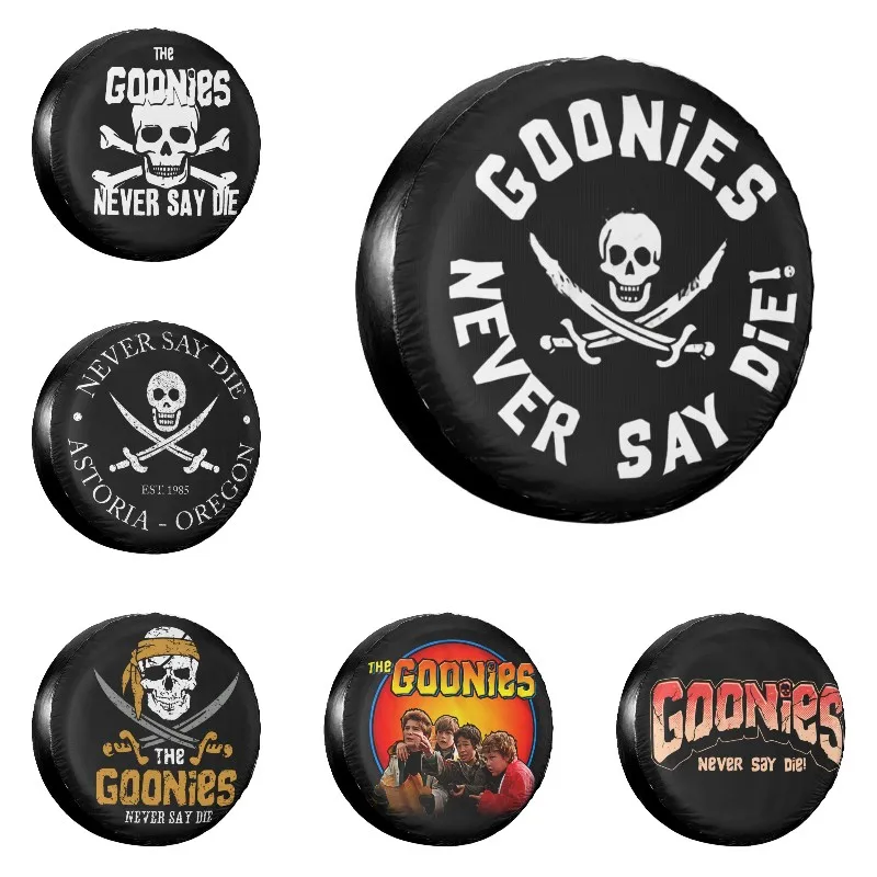 The Goonies Vintage Spare Tire Cover for Jeep Hummer Custom Never Say Die Skull Logo Car Wheel Covers 14