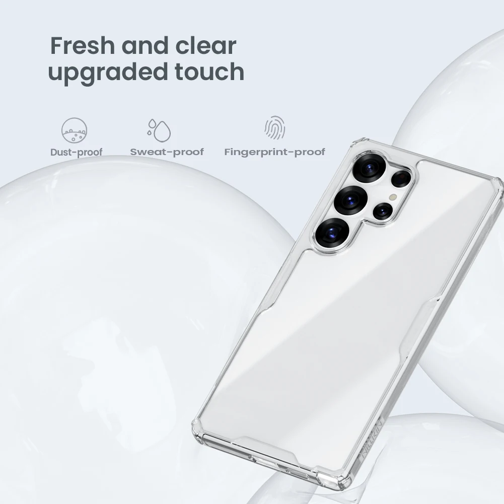 Nillkin transparent phone back cover — soft TPU+PC silicone for Samsung Galaxy S25/S24/S23/S22 Ultra 5
