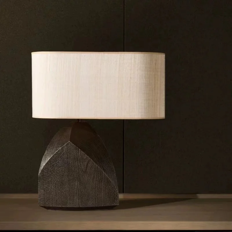 American retro wabi sabi style desk lamp, bedroom bedside lamp, living room tree patterned decorative lamp