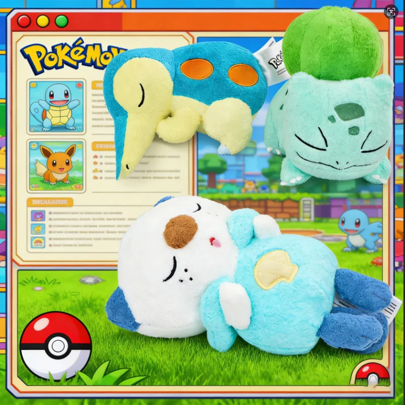 Peluches de Oshawott, Caterpie, Gardevoir, Oshawott Cyndaquil, Lindos Peluches de Anime, Bulbasaur, Pikachu, Muñeco de Peluche de Dibujos Animados, Regalo, 18-20CM