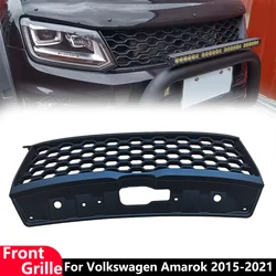 Car Front Grille For Volkswagen VW Amarok 2015+ ABS Material Gloss Black Front Mesh Grill Bumper Grills Accessories