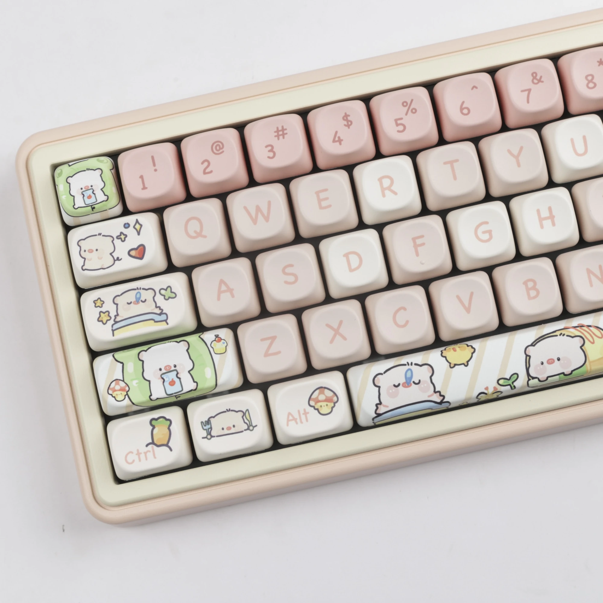 Imagem -03 - Moa-pbt Dye-sub Keycap para Gaming Teclado Mecânico Personalizado Anime Key Caps Grupo Personalizado Anime Keycaps Gk68 75 82 100 100 Layout