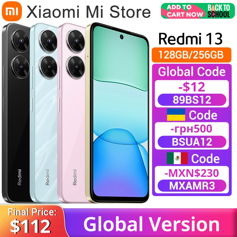 

Смартфон Xiaomi Redmi 13, 5030 МП, супер четкая камера, MediaTek Helio G91 Ultra, 33 Вт, быстрая зарядка, аккумулятор мАч