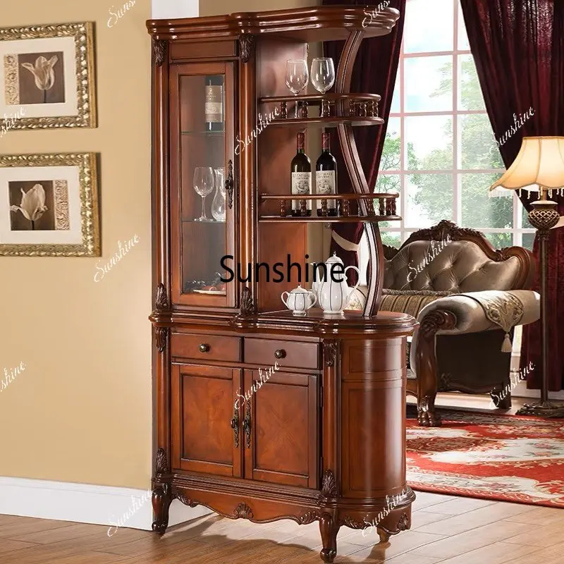 

Американский шкаф-перегородка для гостиной, двусторонний, с дверцами из массива дерева, декоративный.