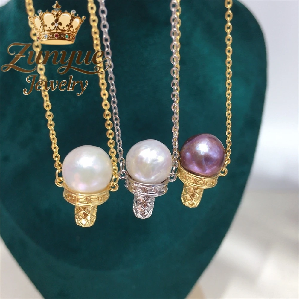 

Natural Freshwater Baroque Pearl Ice Cream Pendant Luxury Quality Jewelry Fashion Jewelry Exquisite Charms Best Selling Popular
