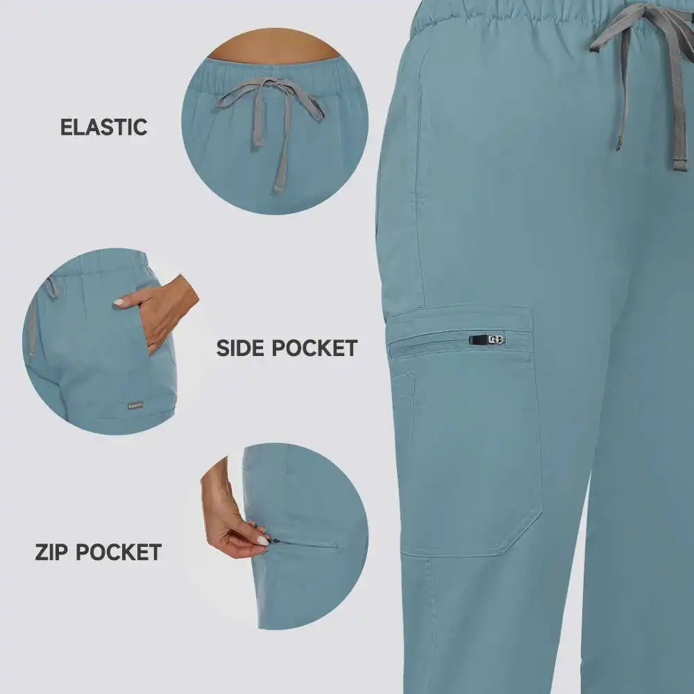 ห้องปฏิบัติการเสื้อผ้าผู้หญิงแขนสั้นคอวีคนงานขัดเครื่องแบบฤดูร้อนUniformesอุปกรณ์การแพทย์