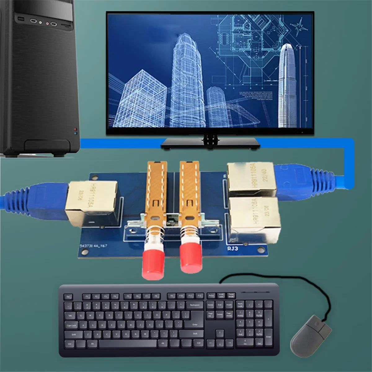 Network Port Switcher 2-Port Rj45 Internal and External Switcher Cable Broadband 2-In-1-Out Network Port Splitter Module