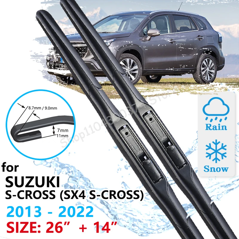 

Car Front Wiper Blade For Suzuki S-Cross SX4 JY 2013~2022 Windscreen Windshield Wipers Accessories 2021 2020 2019 2018 2017 2016