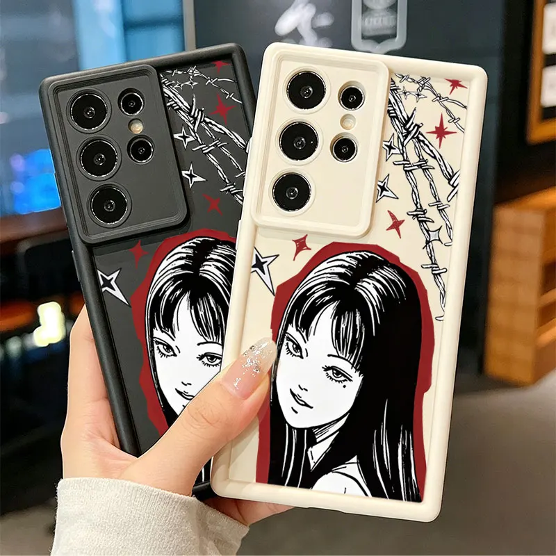 Tomie Junji Ito Horror Silicone Phone Case For Samsung Galaxy S26 Ultra S26 Edge S25 FE S24 S23 S22 ULTRA S21 PLUS S20FE