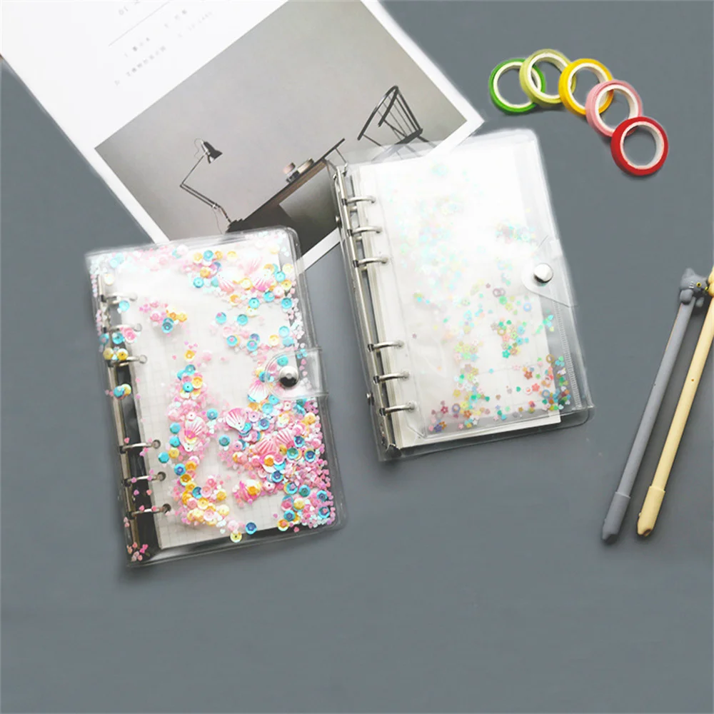 

Office Stationery Supplies Transparent Gypsophila A5 A6 Binder PVC Six-Hole Loose-Leaf Compact For Creative Writing School