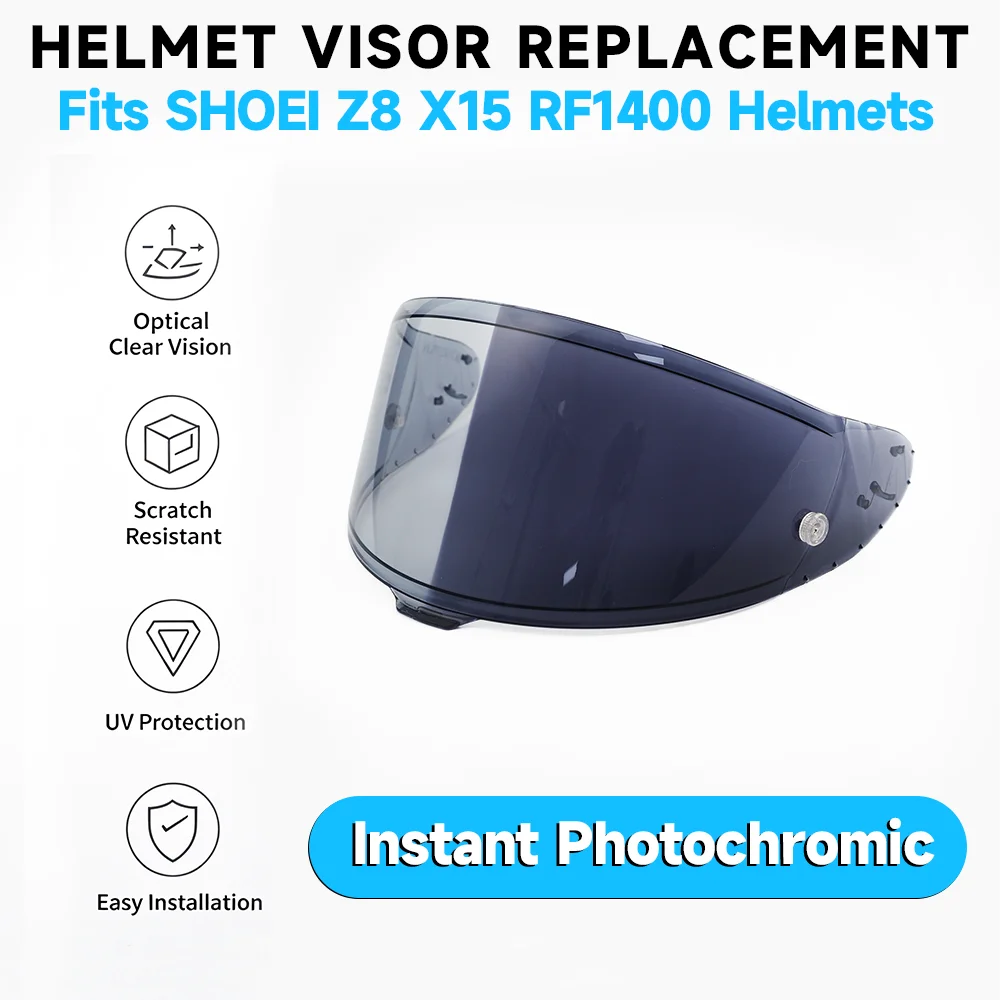 For SHOEI Z8 RF1400 NXR2 X15 X-SPR PRO X-Fifteen X-Spirit Photochromic Helmet Visor Motorcycle Replacement Waterproof Lens