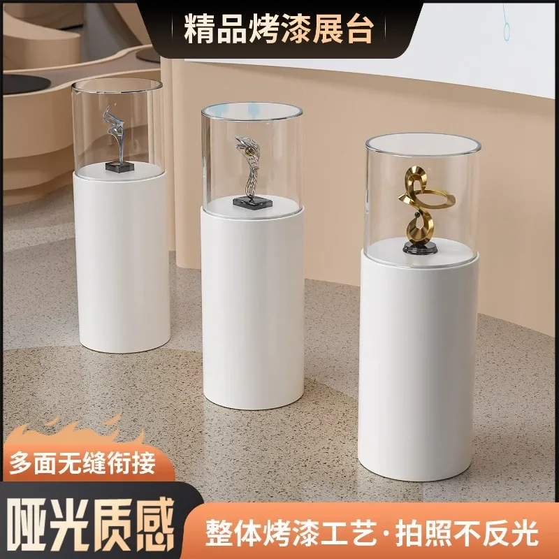 Customized round acrylic cover paint display stand dust cover display case exhibition hall commercial sample cabinet
