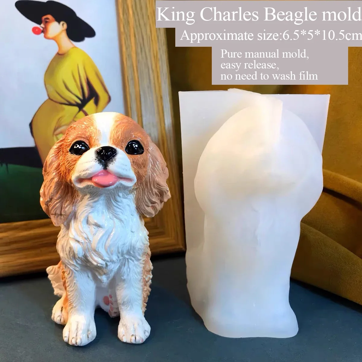 King Charles Silicone Mould, Drop Glue, Aromatherapy Plaster, Handmade DIY, Three-Dimensional, Lovely