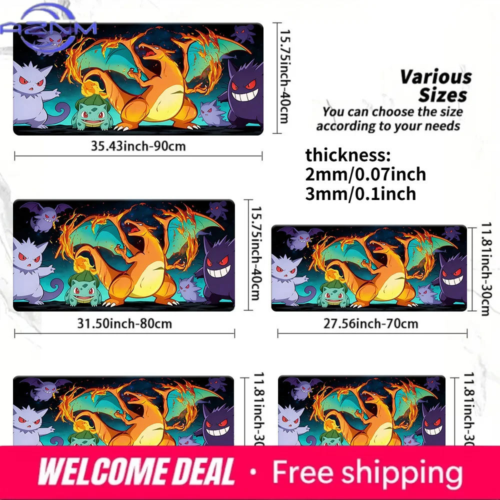 

Pokemon Ash & Eevee Starry Desert TCG Playmat Non-Slip Washable Gaming Mouse Pad