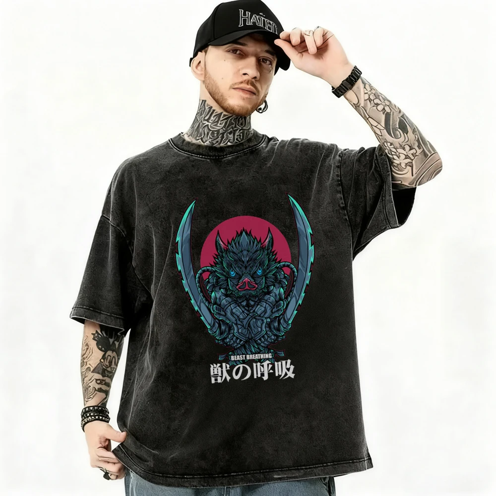 

Demon Slayer Anime Print Mens TShirt Japanese Manga Inspired Summer Top Premium Quality Casual Street Style Clothing Graphic Tee