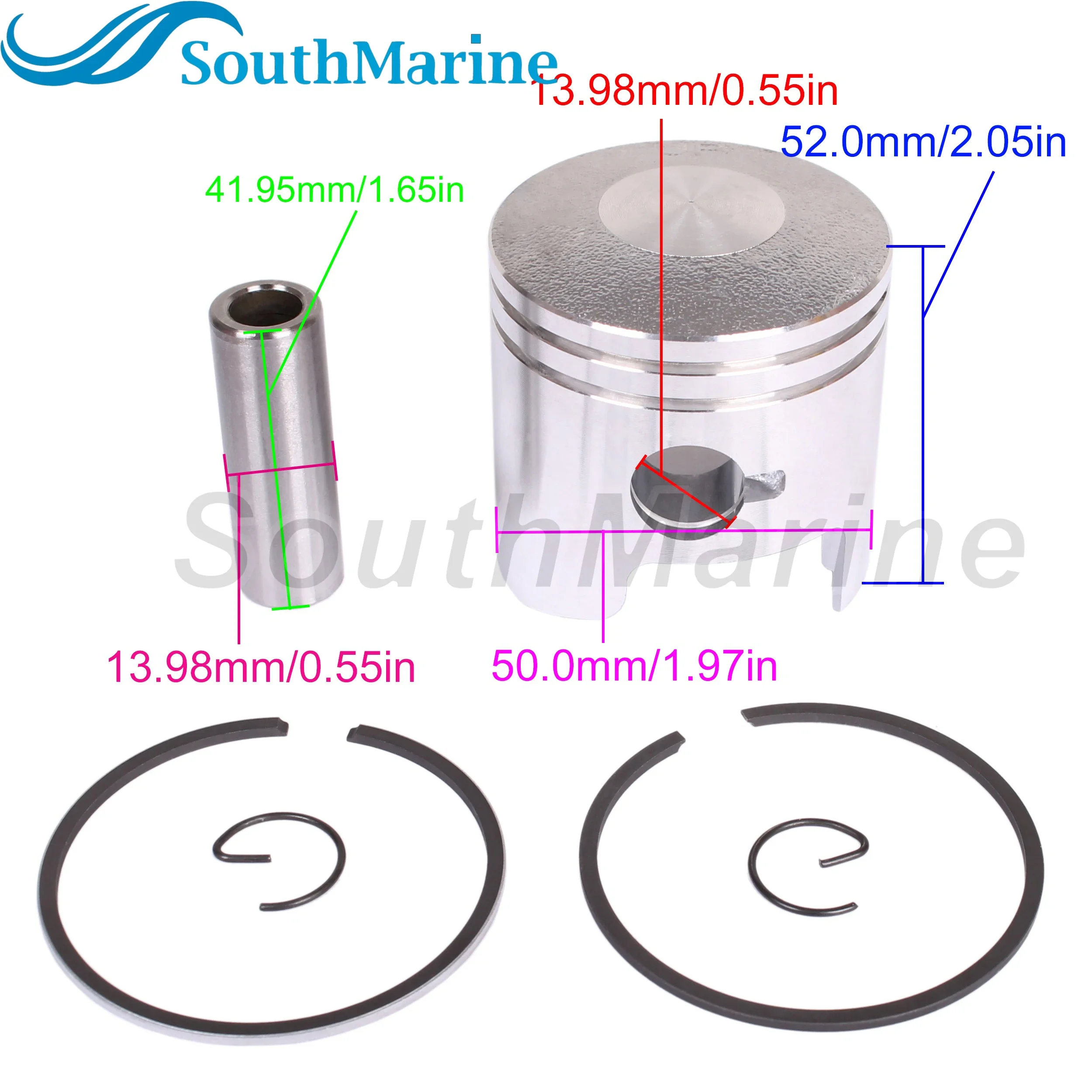 Boat Engine 3B2-00001-1/0 3B2000011M/0M STD Piston Set 3B2-00011-0 Ring or Tohatsu Nissan 6HP 8HP 9.8HP/ 804886 for Mercury view 4