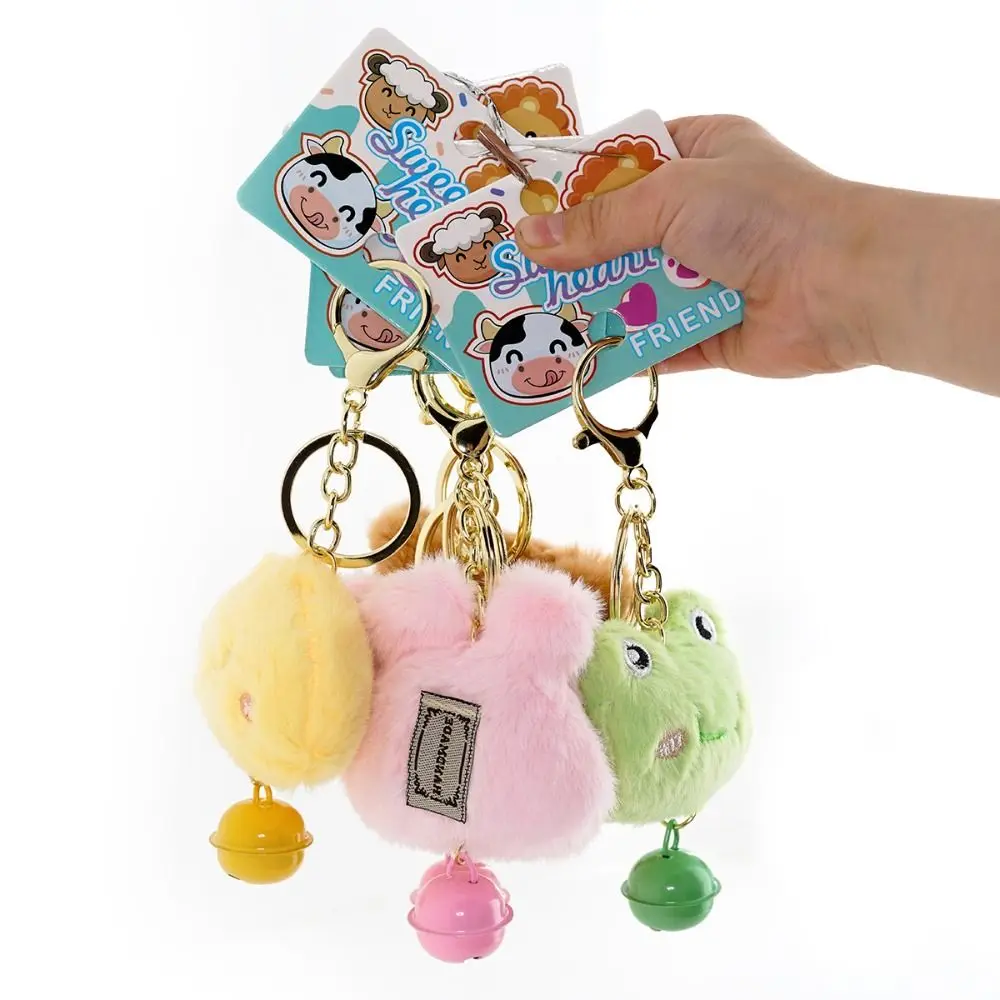 

Holiday Gift Bunny Bear Pendant Animal with Bell Frog Bag Pendant Creative Cartoon Cartoon Keychain Jewelry Gifts