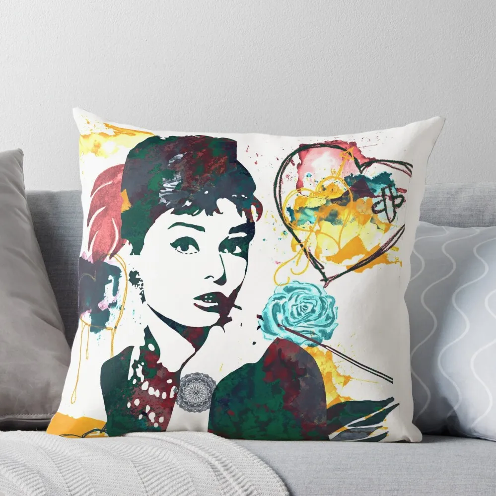 

Audrey Hepburn nature colours Throw Pillow Cushions For Children Sofa Cushions