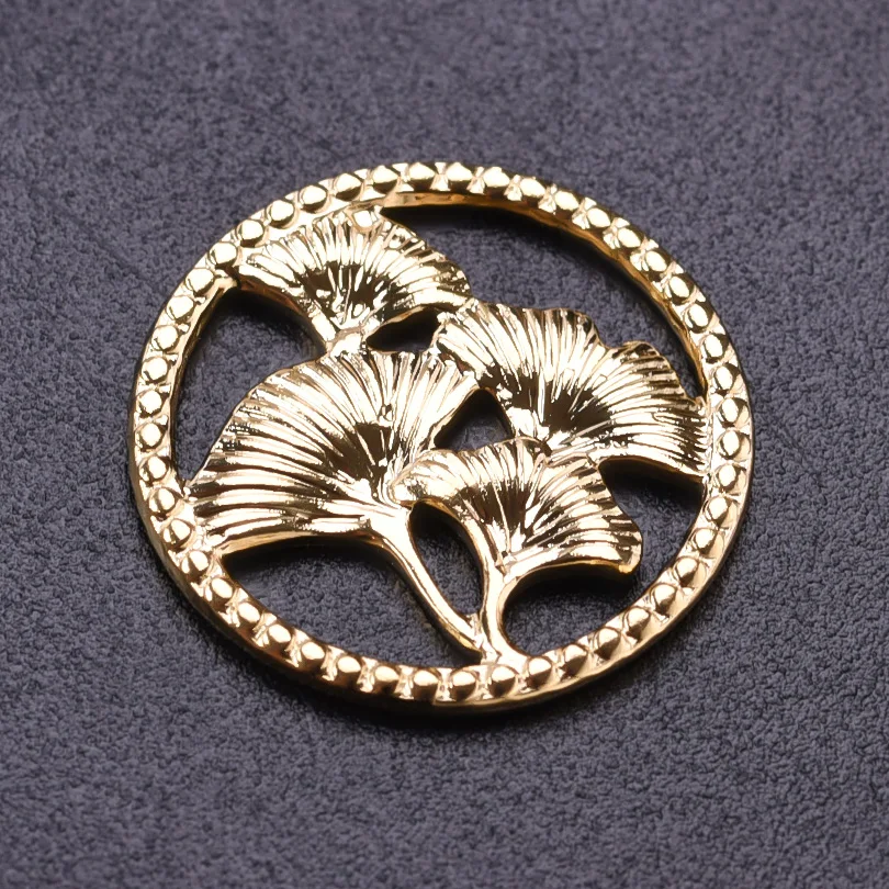 Elegant Plant Charm 5pcs Stainless Steel Pendants For Jewelry Making Supplies Flower Ginkgo Leaves Tree Of Life Charms Breloques