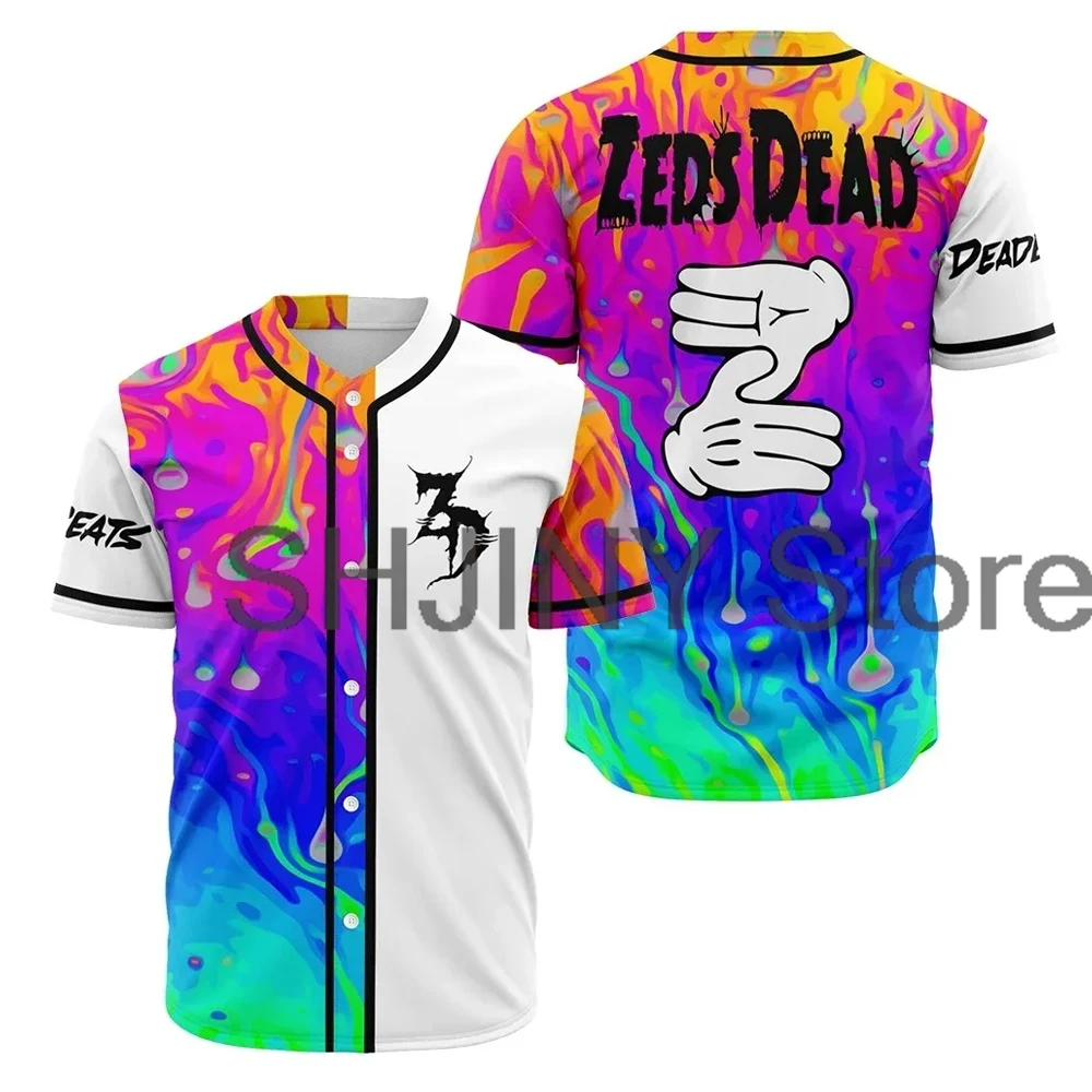 Zeds Dead Deadbeats Baseball Jersey Tops Unisex Short Sleeve Shirts Women Men Streetwear Tee Hip Hop Clothes