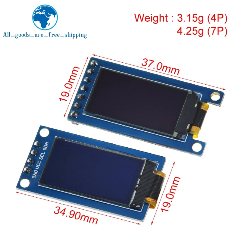 0.96 inch OLED Display Module 4PIN/7PIN 64×128 LCD module SSD1107 LCD 0.96 