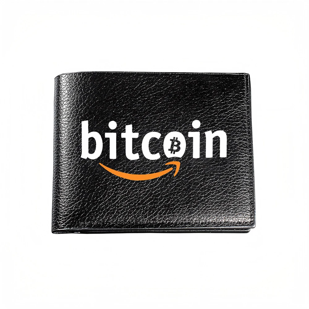 Bitcoin Logo Design Men Fashion Wallet Business Casual Card Holder Stylish Print Accessory Modern Trendy Money Purse