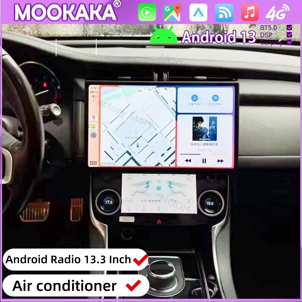 For Jaguar XE XEL XF XFL F-PACE X260 2015~2020 Air conditioner + Android Radio Multimedia Navigation Stereo Receiver Head Unit