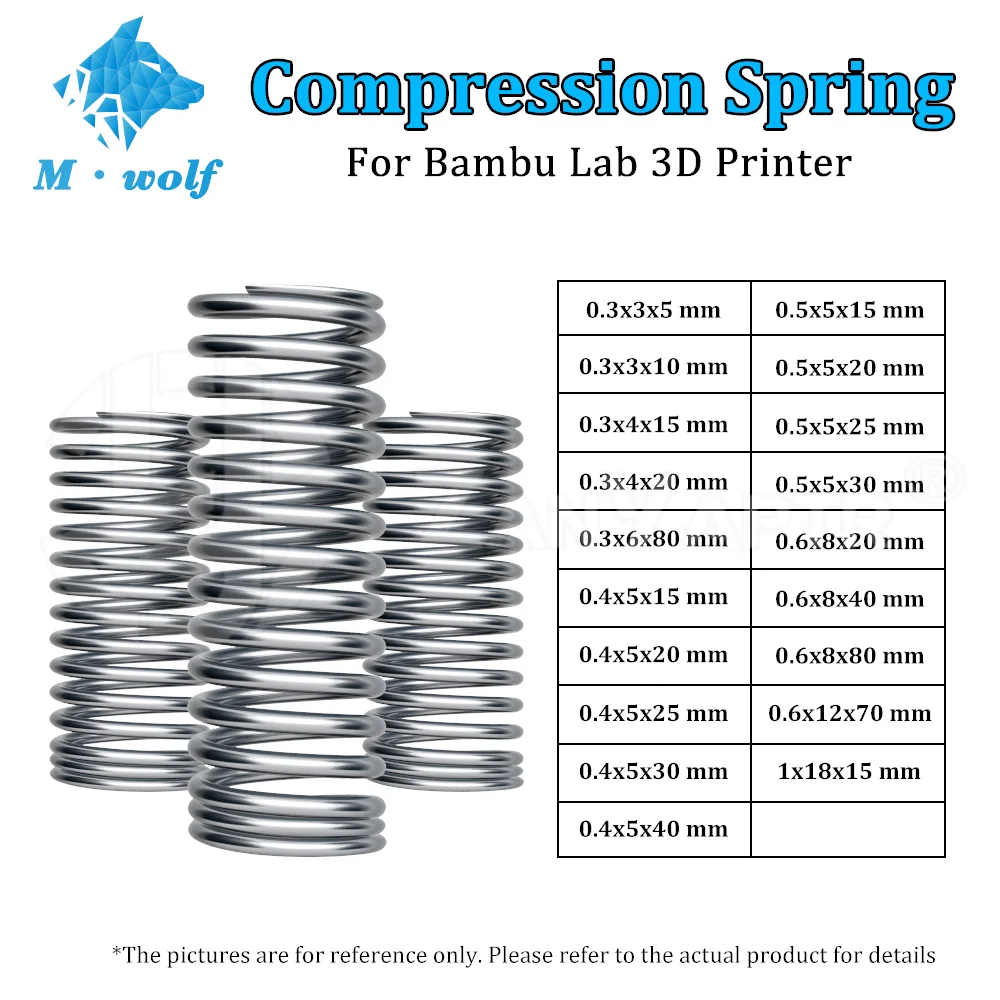 Compression Spring for 3D Printer Bambu Lab Strong Compression Spring Creative Model Standard Parts