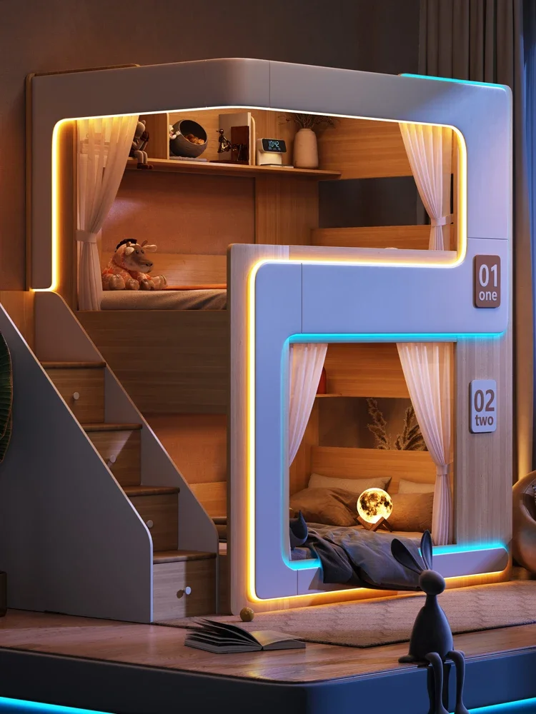 Upper and lower high and low bunk beds,can customize