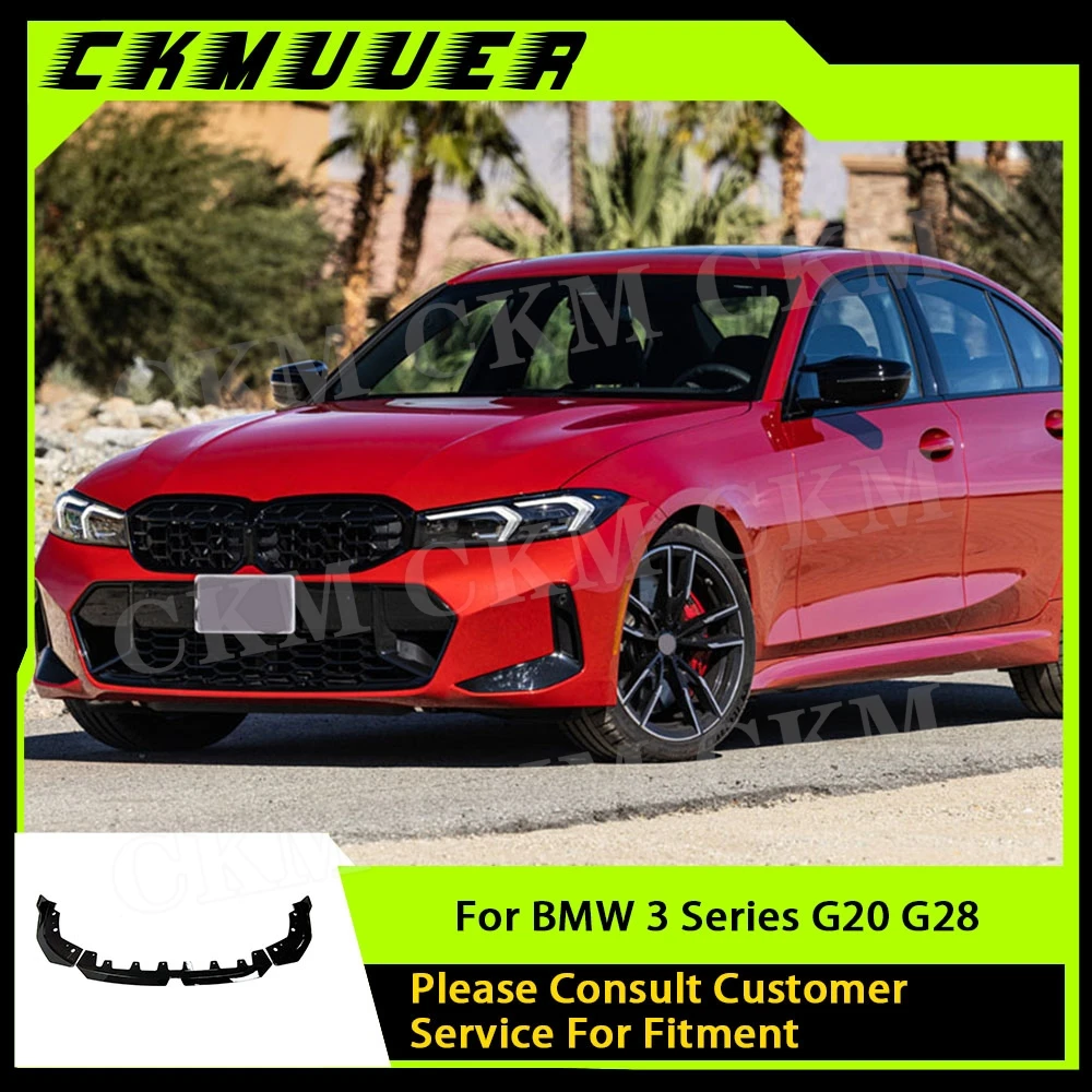 

CKMUUER Car Body Kits ABS Front Bumper Lip Guard Chin Spoiler Styling Trims Auto For BMW 3 Series G20 G28 M340i 2023+