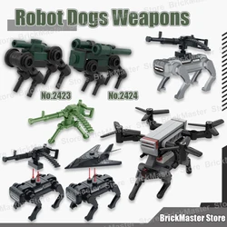 MOC City Robotic Dog Accessories Mini Model Building Blocks Street View Basic Rocket Launcher Type Assemble DIY Bricks Toy Gifts