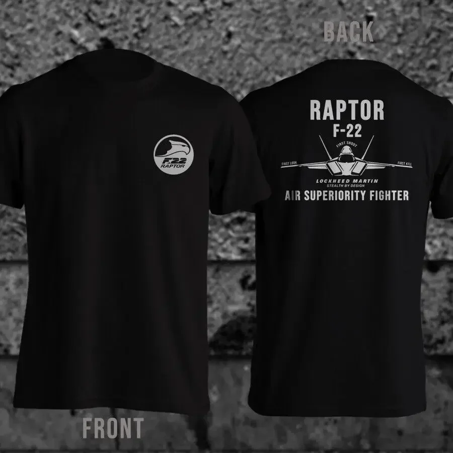 Short Sleeve Casual 100% Cotton O-Neck Shirts USAF Raptor F-22 Superior Fighter Men T-Shirt harajuku clothing cotton