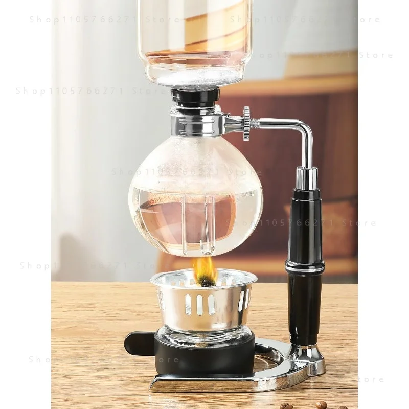 Stovetop Siphon Coffee Maker,Vacuum Pot for Camping & Home, Glass Brewer with Alcohol Burner