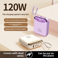New 120W Super Fast Charge Mini Power Bank 20000 MAh Portable Charger, External Battery for iPhone Xiaomi Samsung