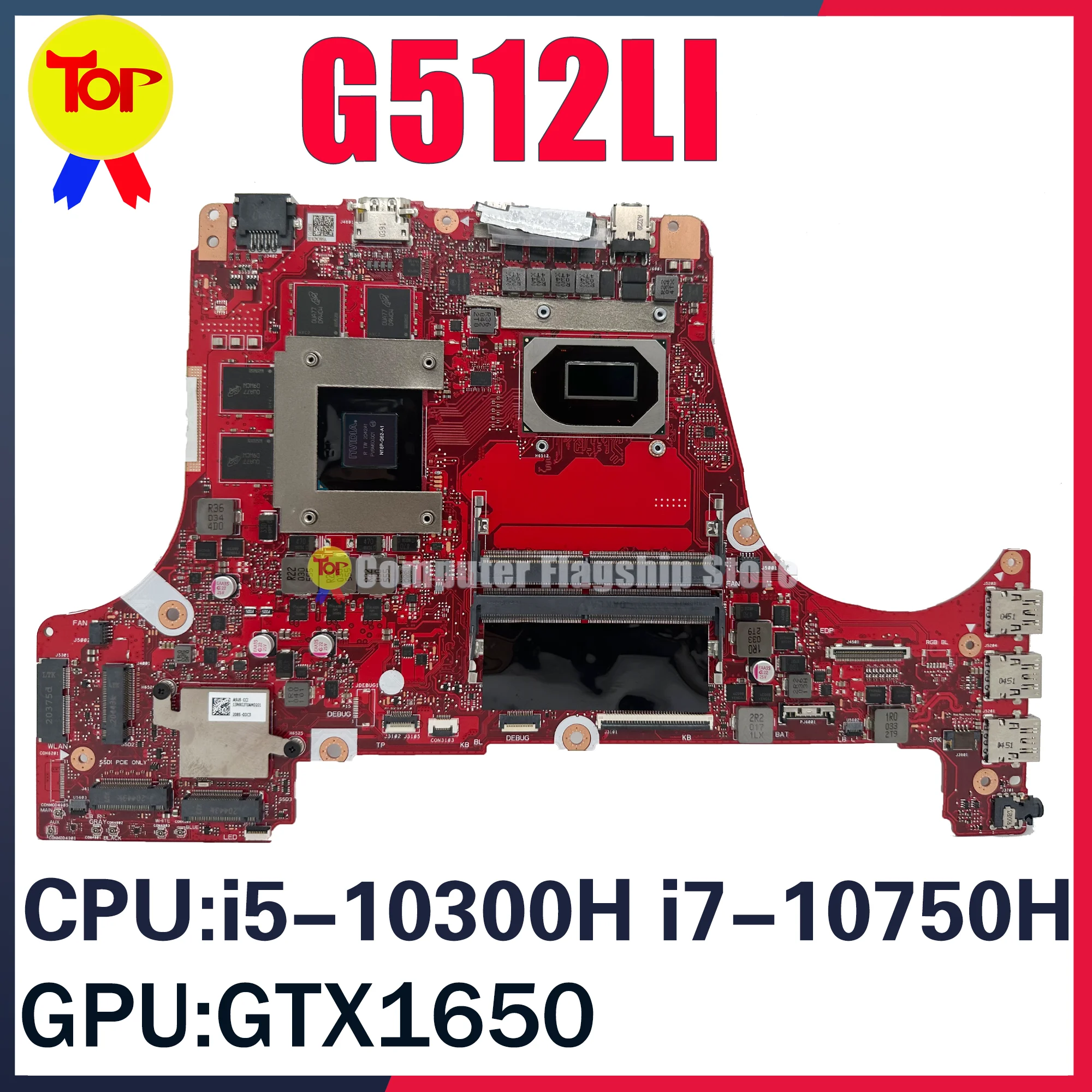 KEFU G512LI Laptop Motherboard For ASUS ROG STRIX G15 G512LI  G512LU G512LH G712LI Mainboard With i5-10300H i7-10750H GTX1650Ti