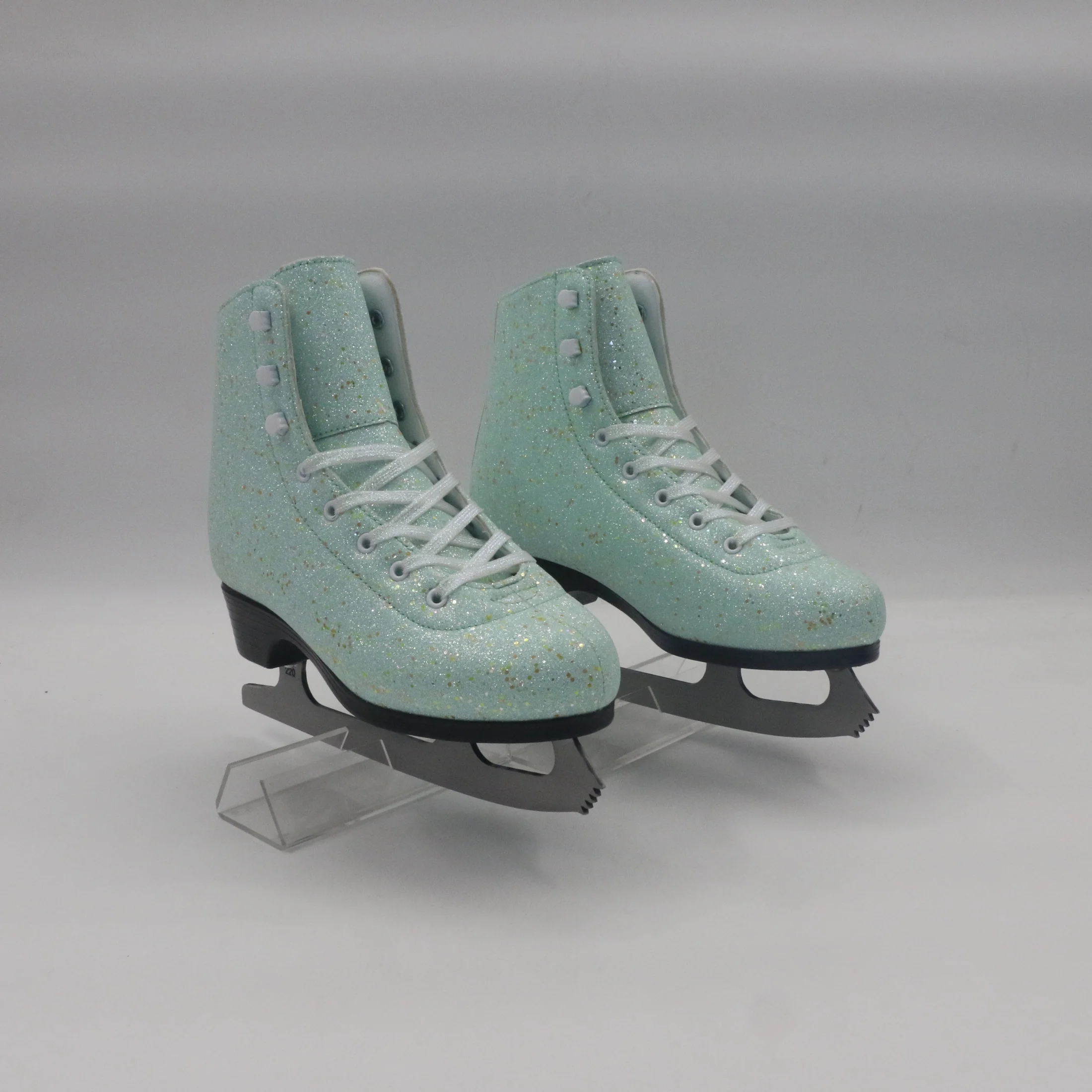 2027 Elegant Green Glitter Ice Skates - Women's Fashion Figure Skates with Thermal Lining & Shimmer Finish