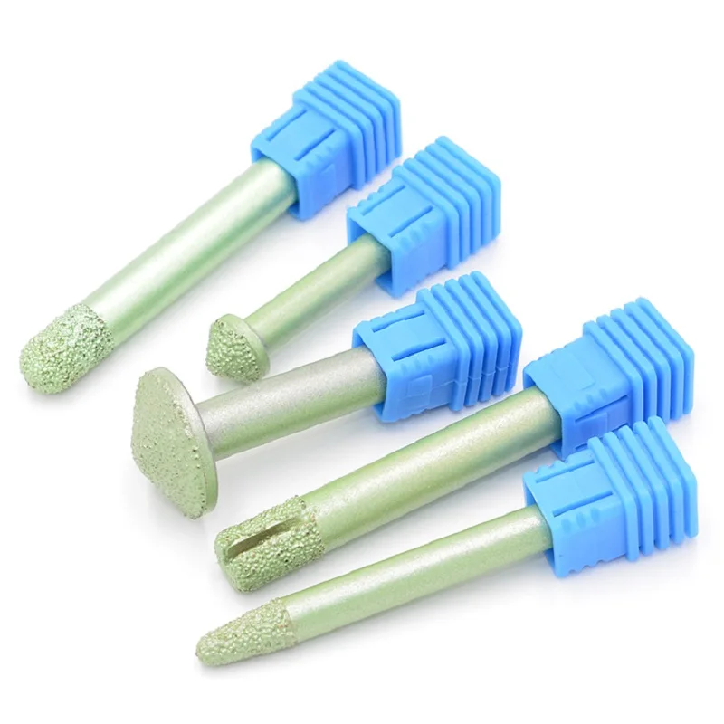 CNC Vaccum Brazed Diamond Engraving Bits Router Bits Cylinder V Sharp End Mill Marble Granite Natural Stone 2pcs/lot