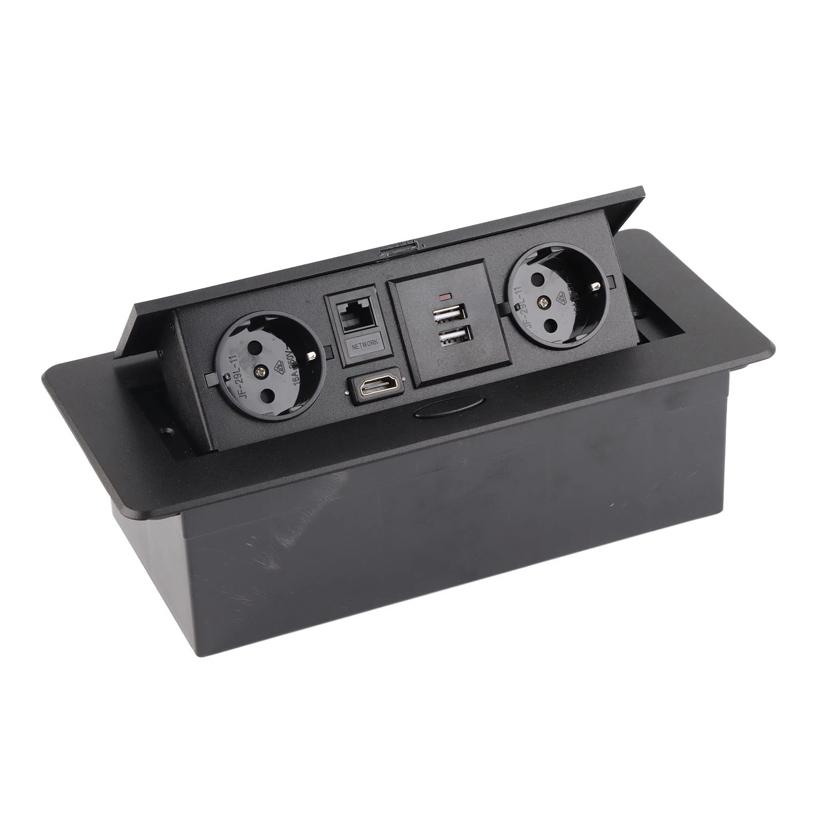 

Electrical Equipment Floor Outlet Floor Power Socket Aluminum Alloy Modern Dustproof Recessed Outlet with USB Network Video Jack