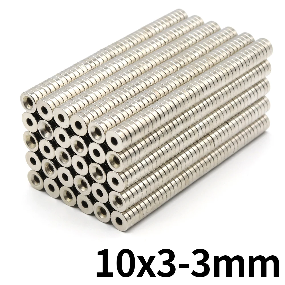 10x3-3mm Round Super Strong Neodymium Magnet with holes N35 